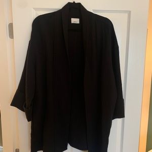 Aritzia Open Black Linen-Feel Blazer
